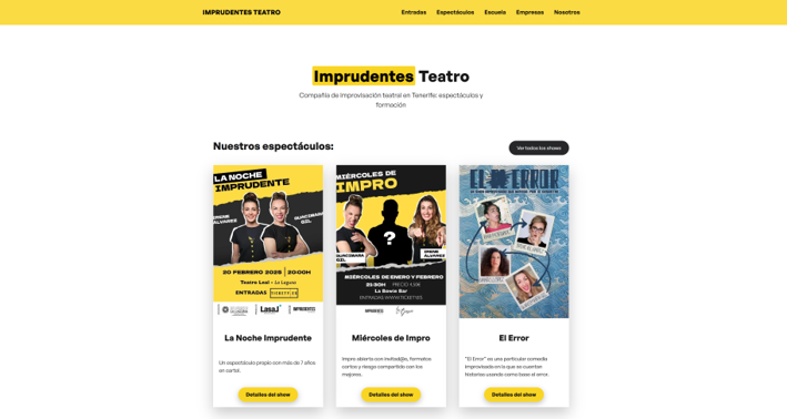 Captura del proyecto Imprudentes Teatro